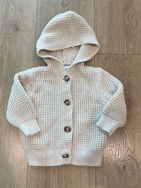 Old Navy Cream Hooded Knit Cardigan Jacket
